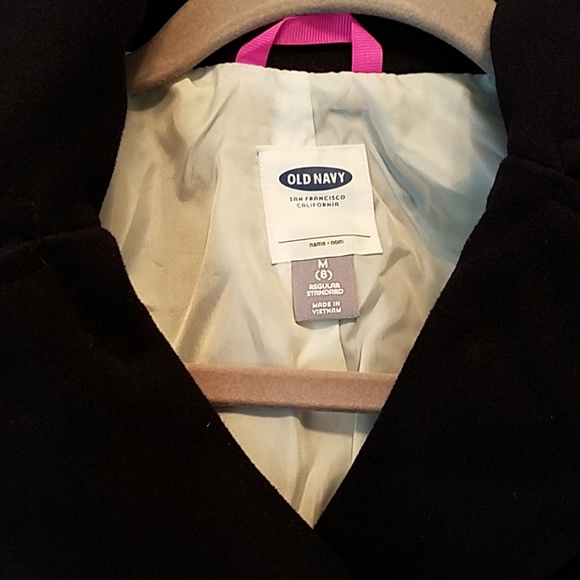 🎉HP Old Navy Girls Black Double Breasted Pea Coat - Picture 3 of 4